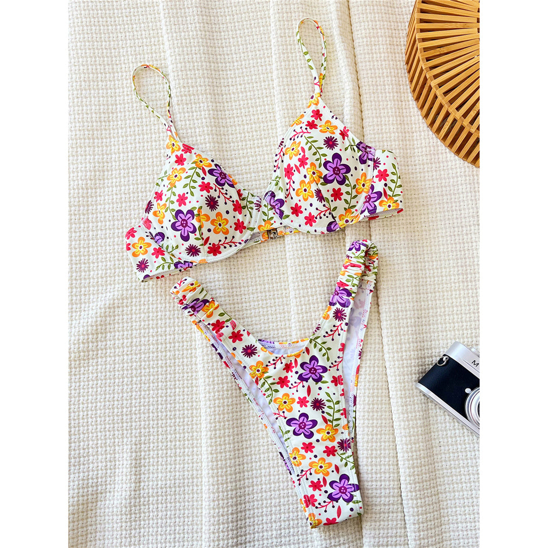Penelope Flowers Printed Underwired Brazilian Bikini