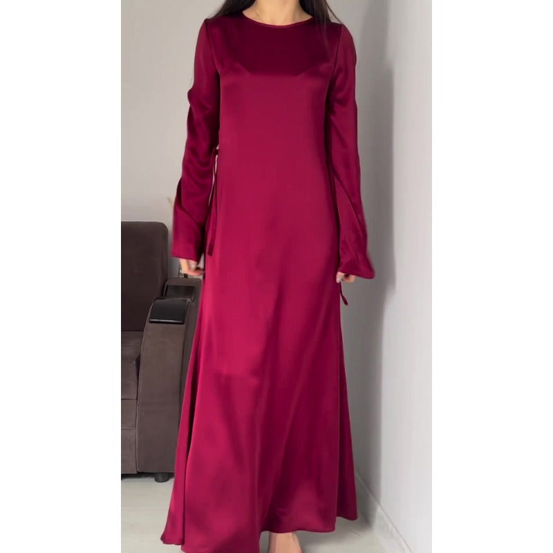 Carly Satin High Waist Women Maxi Dress