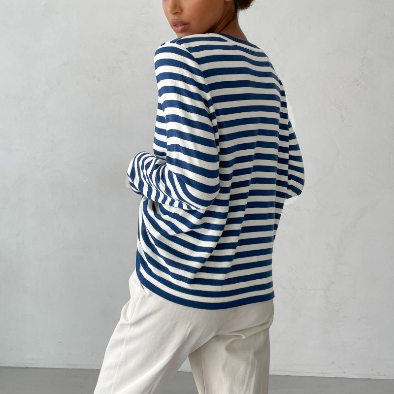 Rita Loose Casual Knitted Stripe Women Sweater