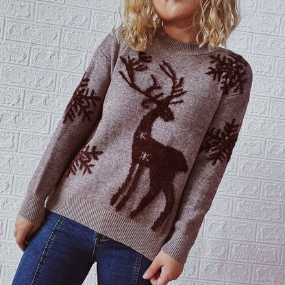 Melanie Christmas O-neck Knitted Women Sweater