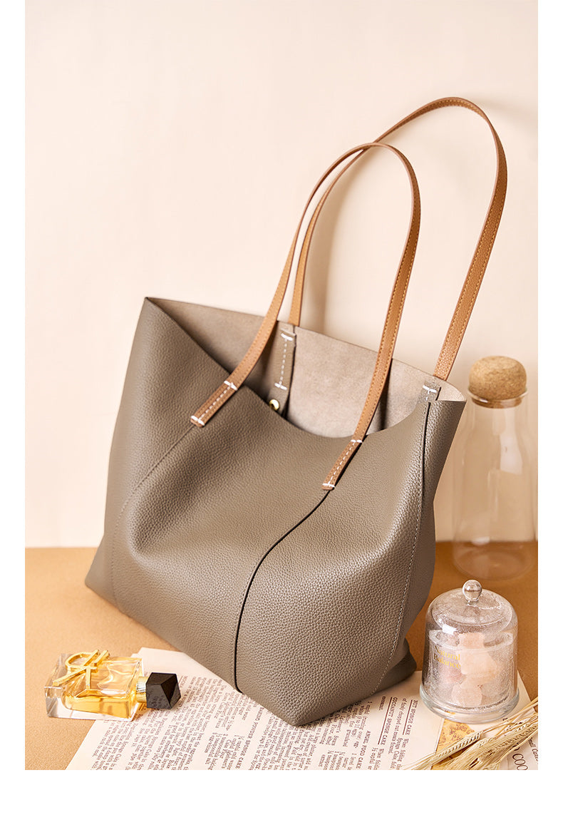 Grace Woman Leather Large Shopper Tote Bag