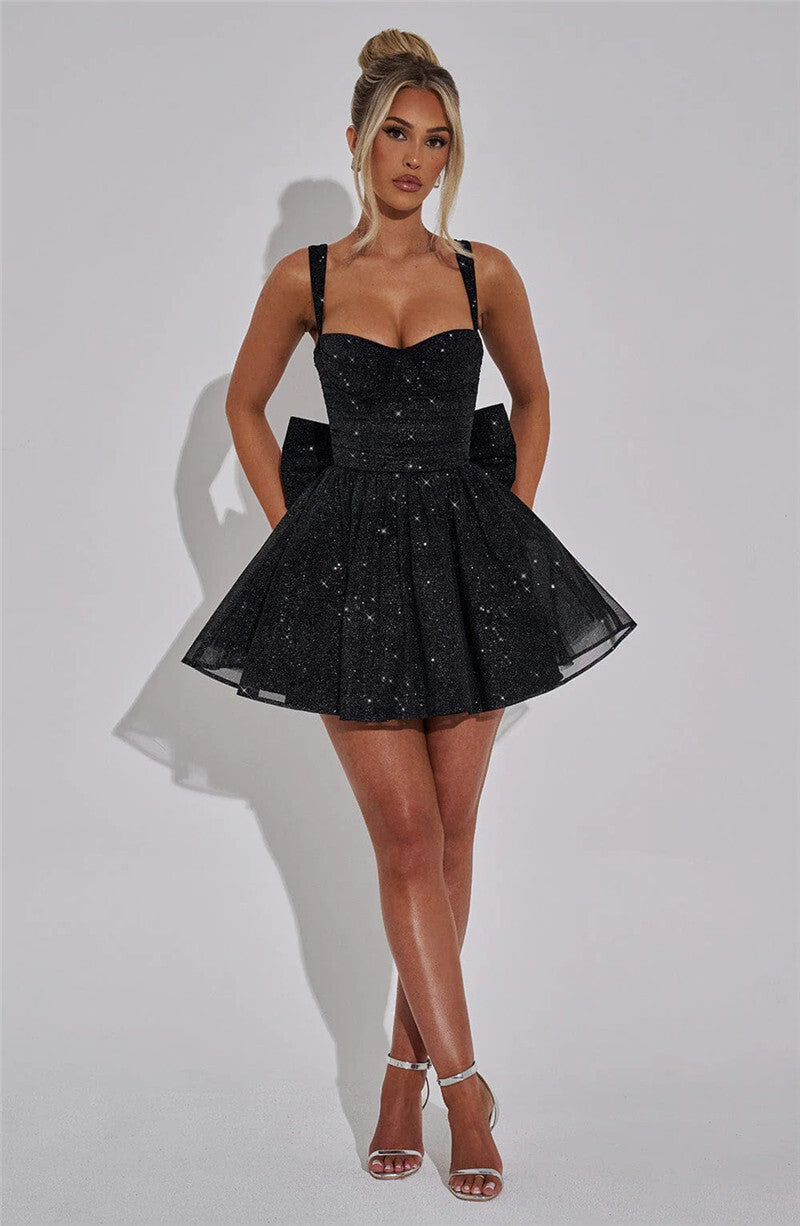 Peggy Bow Backless Sexy Mini Dress