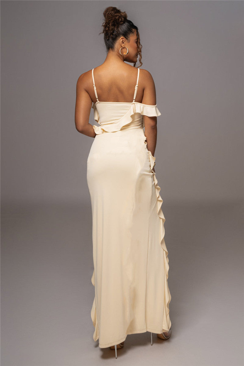 Tanya Ruffle Sexy Maxi Dress