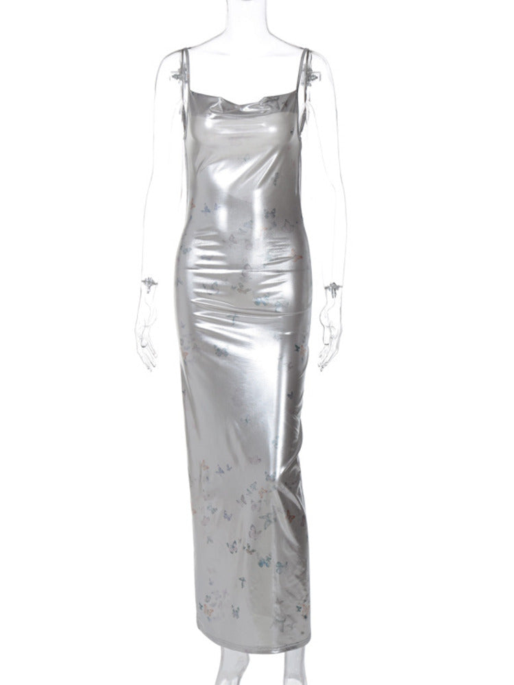 Sharon Spaghetti Strap Backless Bodycon Maxi Dress