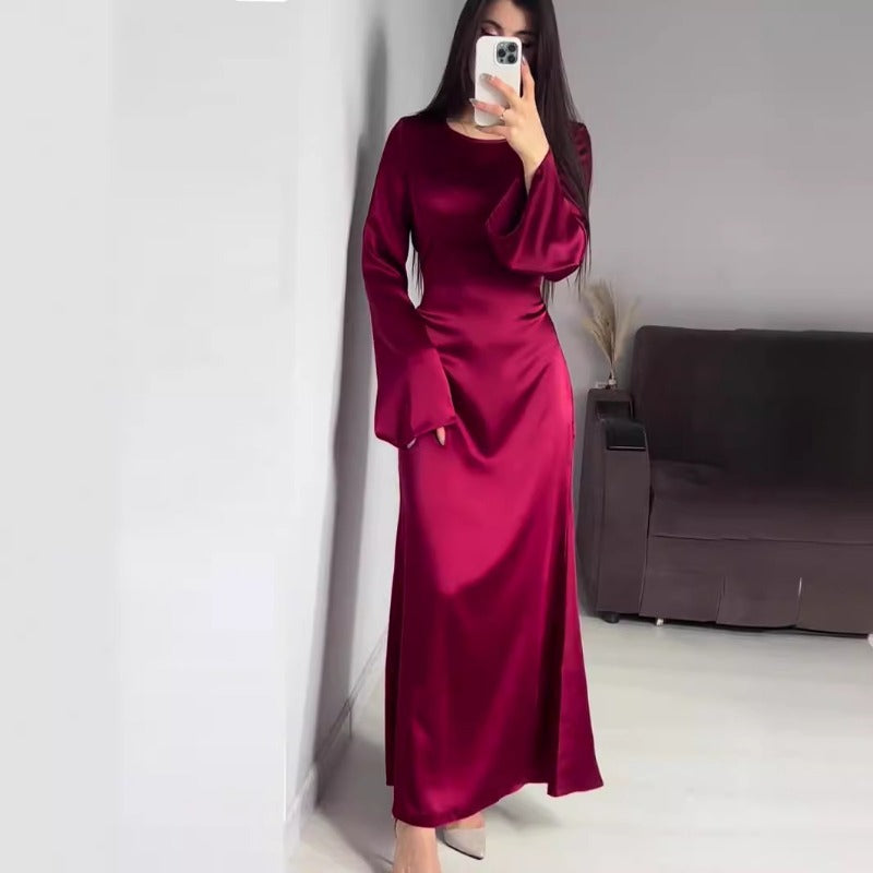 Carly Satin High Waist Women Maxi Dress