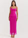 Sexy Spaghetti Strap Ruffled Cutout Maxi Dress Lilac main image 1