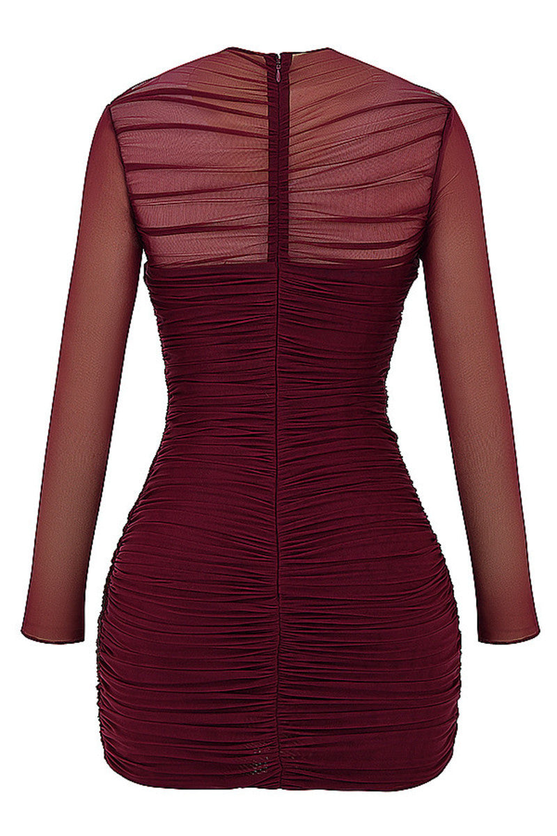 Lydia Two Layer Mesh Skinny Sexy Mini Dress