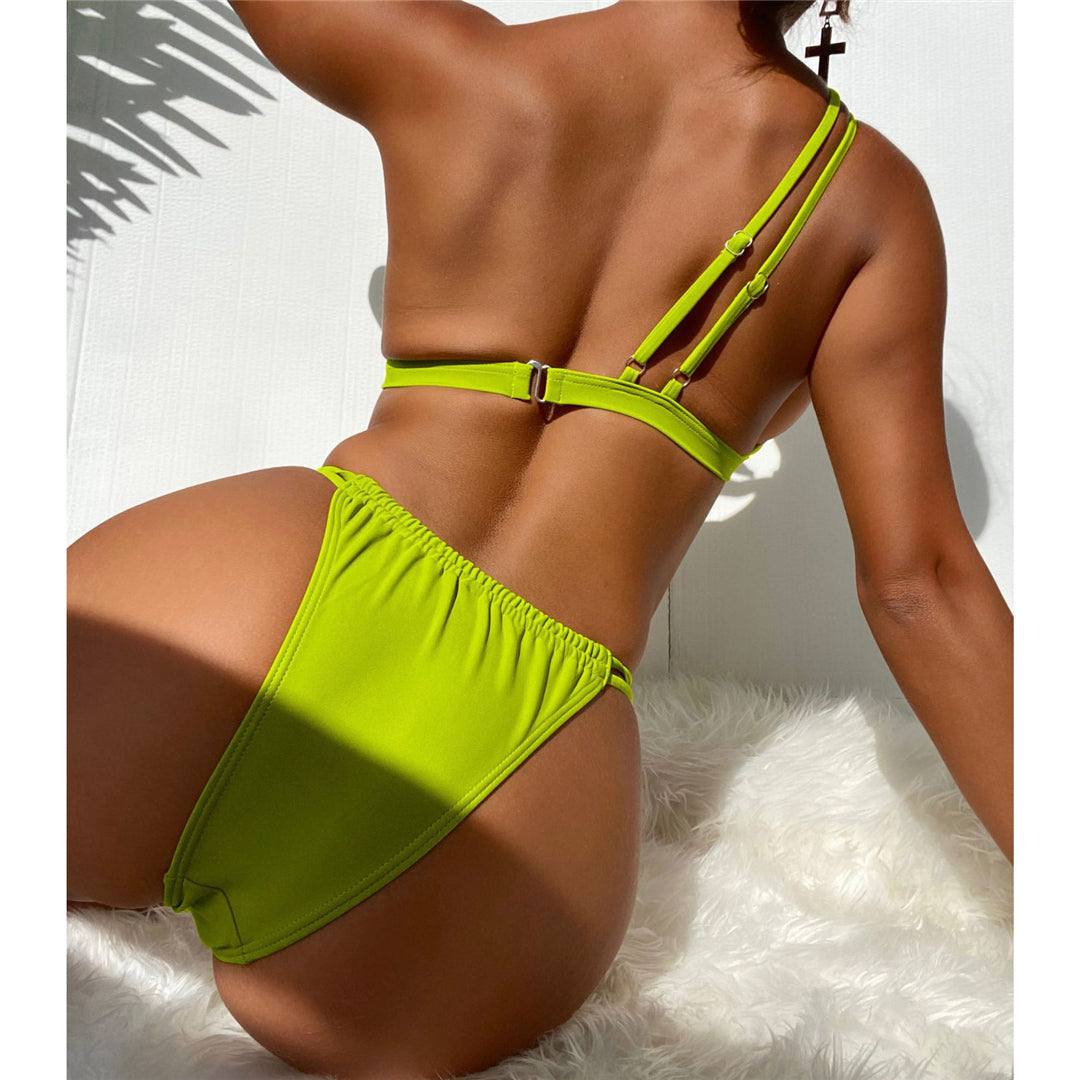 Michele Diamond Rhinestones One Shoulder Bikini