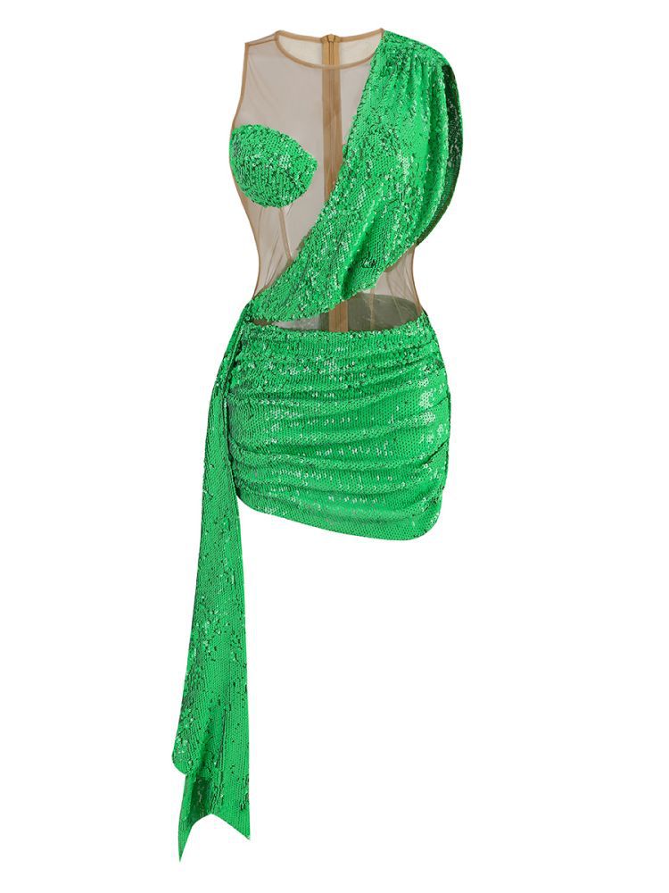 Karen Green Sequins Sparkle Sexy Mini Dress