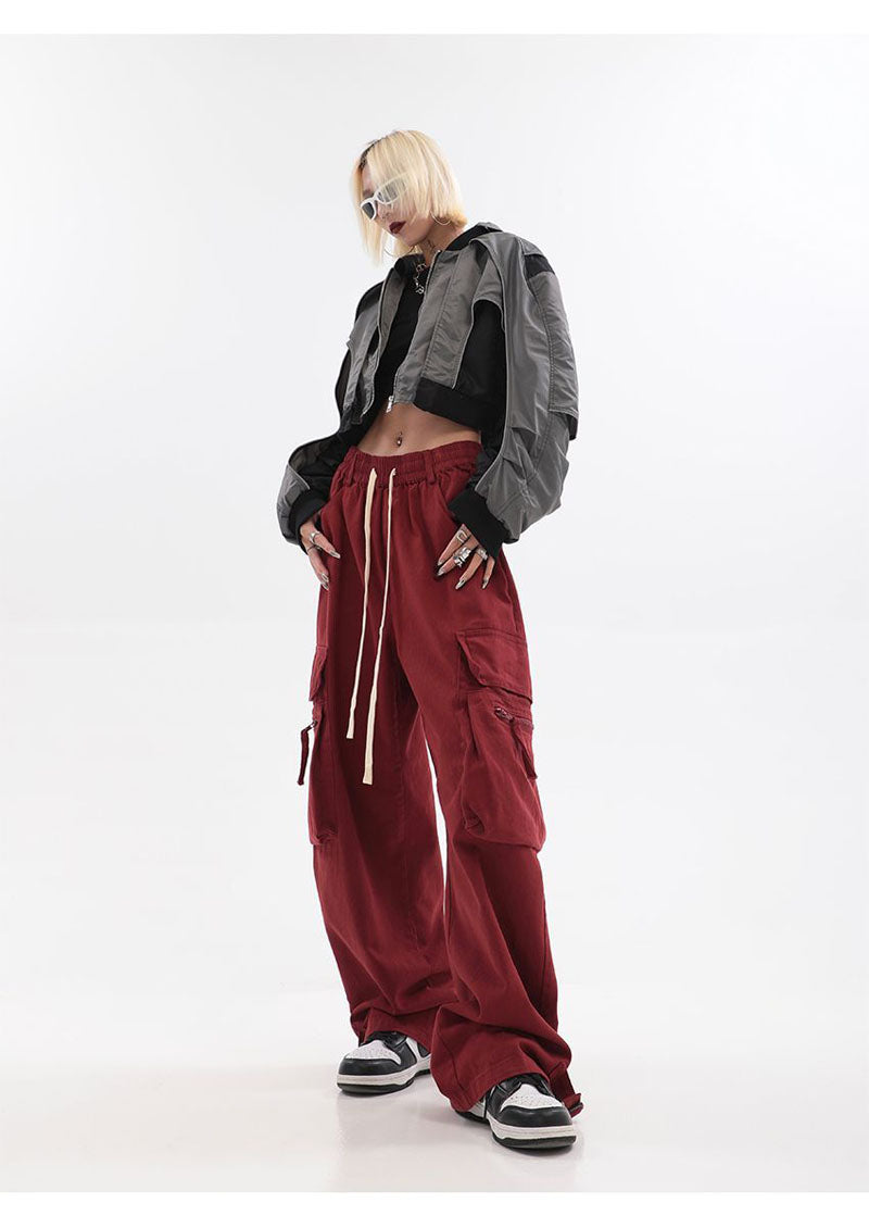 Priscilla American Retro Red Hip Hop Cargo Pants