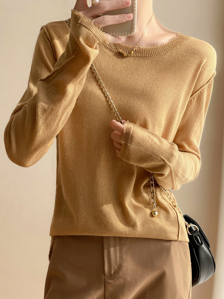 Sophie  Thin Knitted Bottom Cashmere Sweater