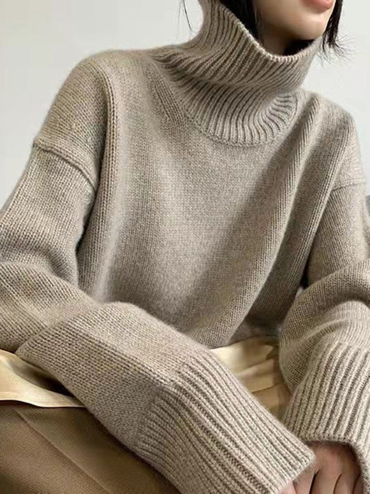 Megan Turtleneck Solid Loose Woman Sweater