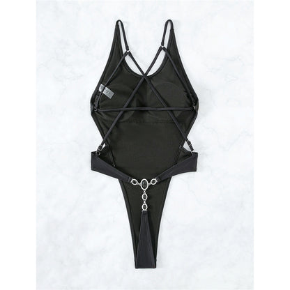 Helen Diamond Rhinestone Extreme Mini Thong One Piece Swimsuit