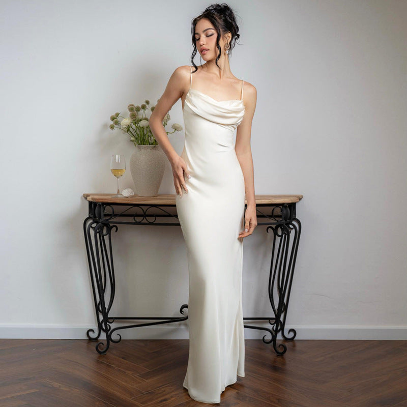 Diana Spaghetti Satin Long Dress