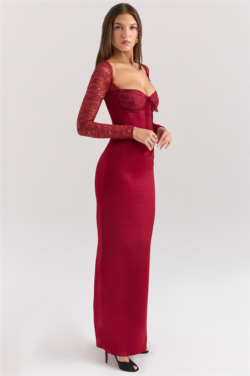 Ella Backless Long Sleeve Sexy Maxi Dress