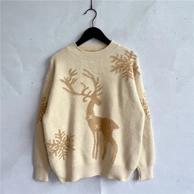 Melanie Christmas O-neck Knitted Women Sweater