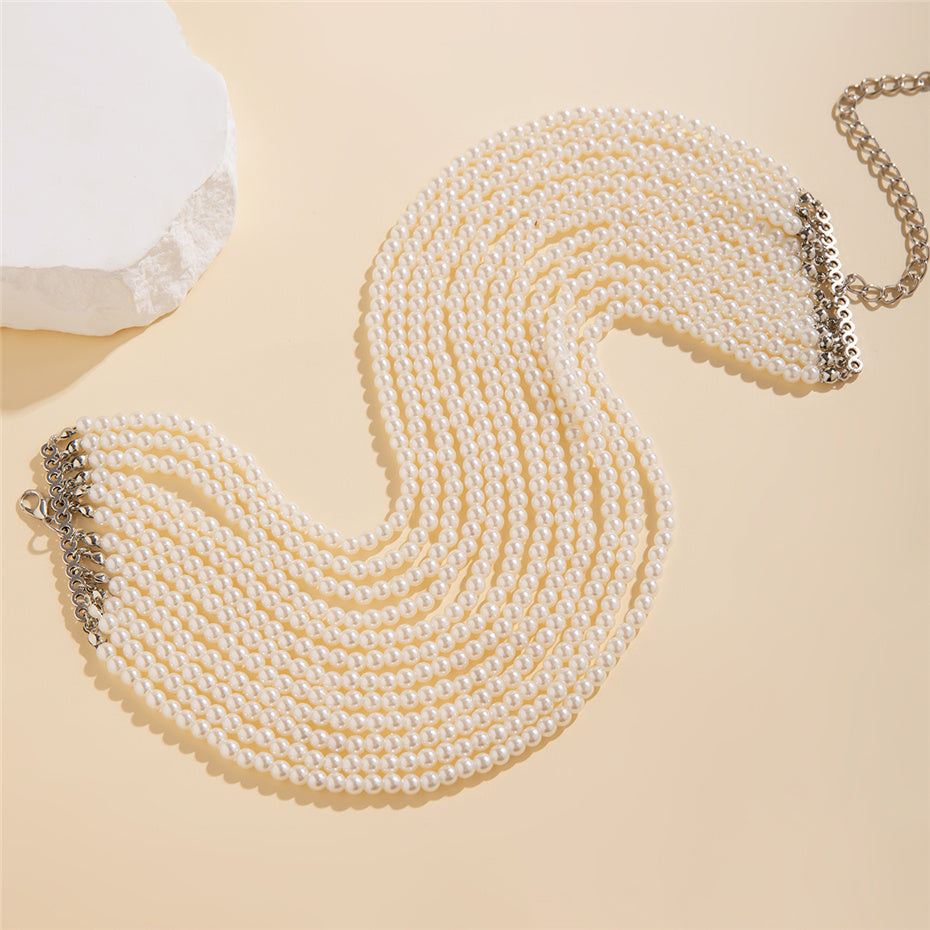 Alyssa Pearl Chunky Beads Chain Necklace