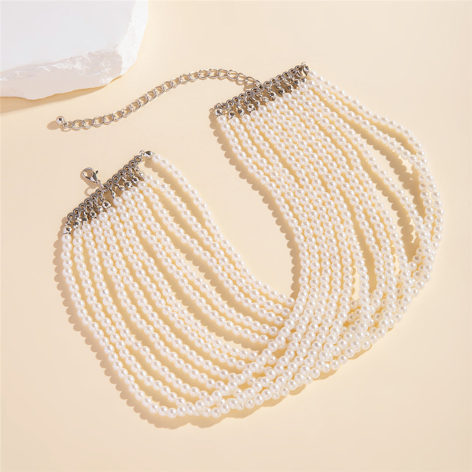 Alyssa Pearl Chunky Beads Chain Necklace