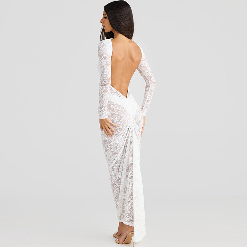 Stella Lace Backless Sexy Maxi Dress