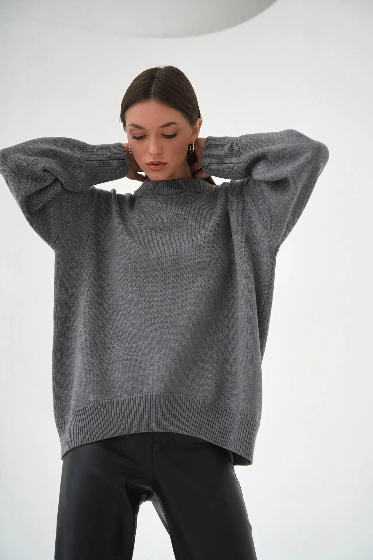 Tina O Neck Oversized Casual Women Sweater