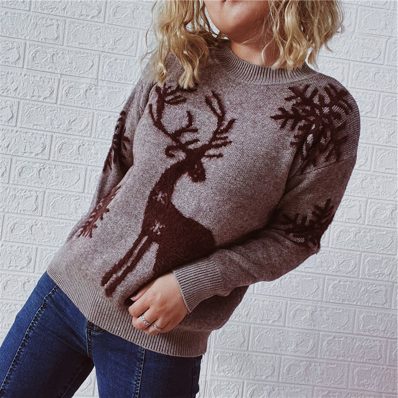 Melanie Christmas O-neck Knitted Women Sweater