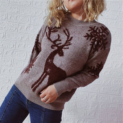 Melanie Christmas O-neck Knitted Women Sweater