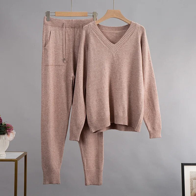 Ashley V Neck Sweater and Harem Pant