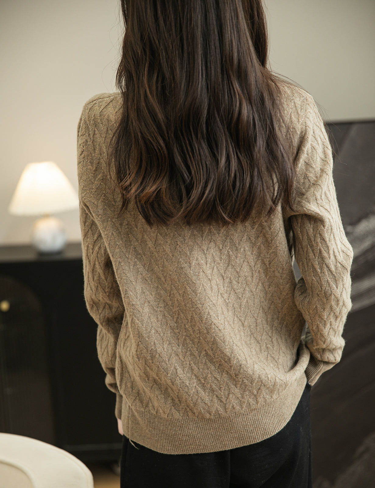 Holly Woman Mock Neck Long Sleeve Sweater