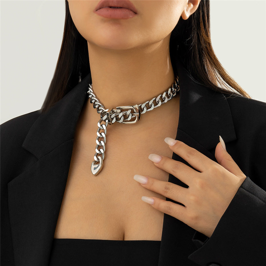 Candice Metal Belt Choker Necklace
