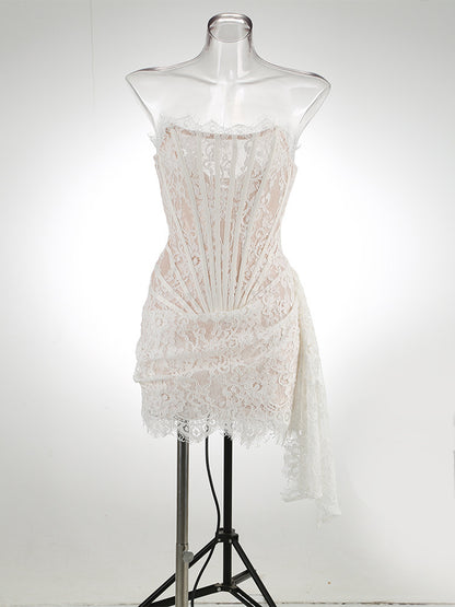 Natalie Lace Strapless Sexy Mini Dress