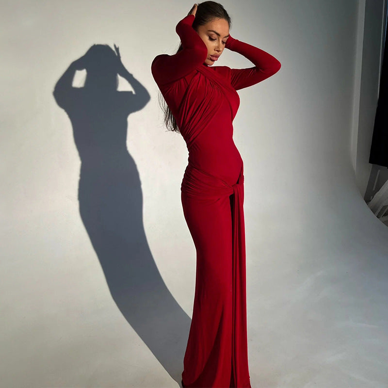 Vanessa Long Sleeve Bandage Maxi Dress