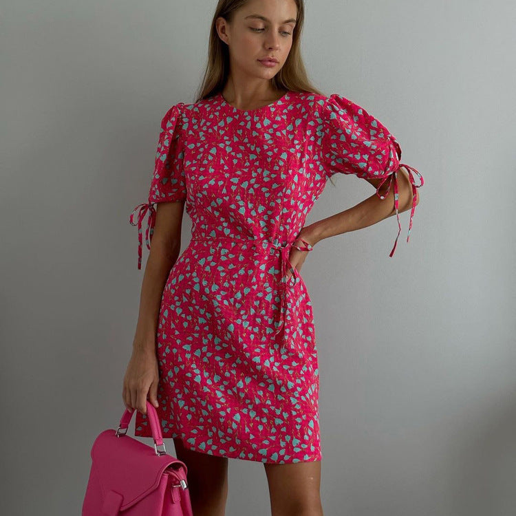 Patricia Floral Print Puff Sleeve Sexy Mini Dress