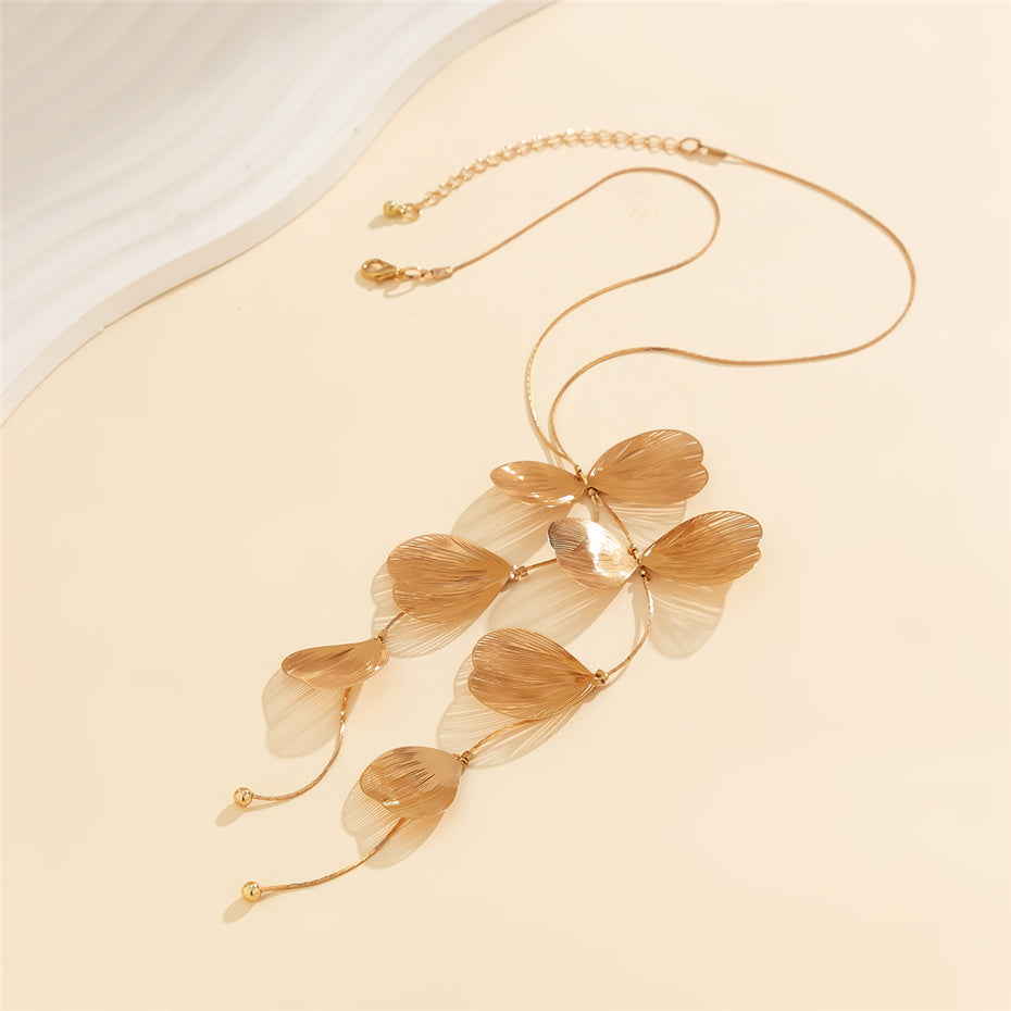 Ethel Kpop Flower Petal Pendant Choker Necklace