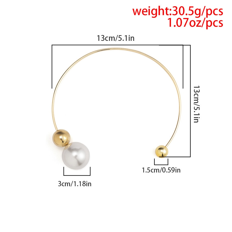 Diane Big White Pearl Choker Necklace