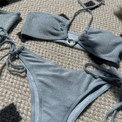 Nikki Glitter Sparkling With Oversleeves Bikini