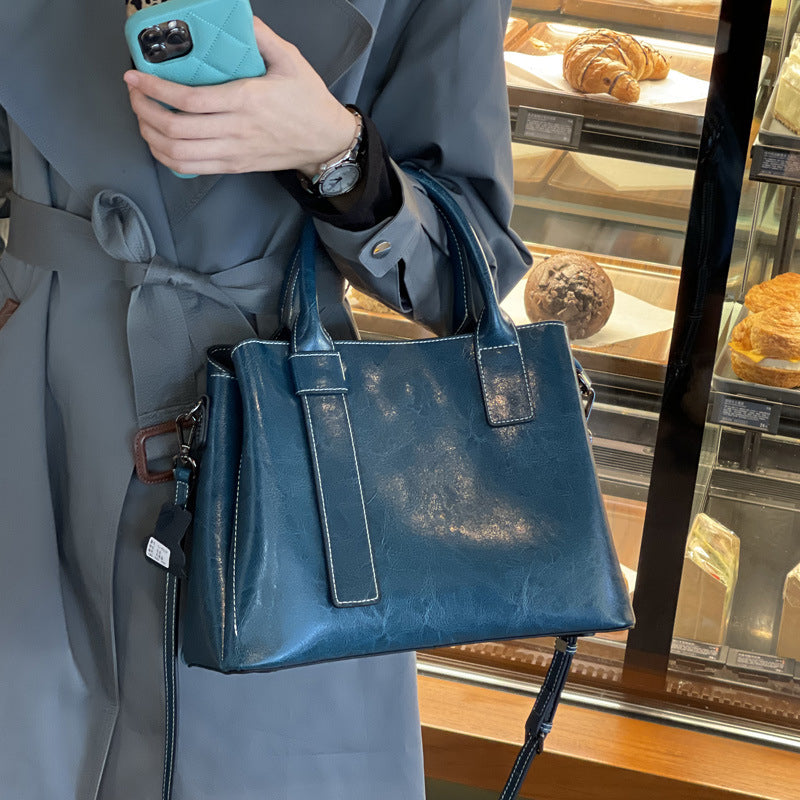 Polly Genuine Leather Large Capacity Tote Handbag