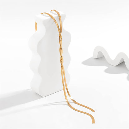 Anita Flat Snake Long Chain Necklace