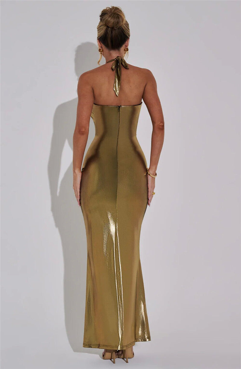 Miranda Halter Backless Sexy Maxi Dress