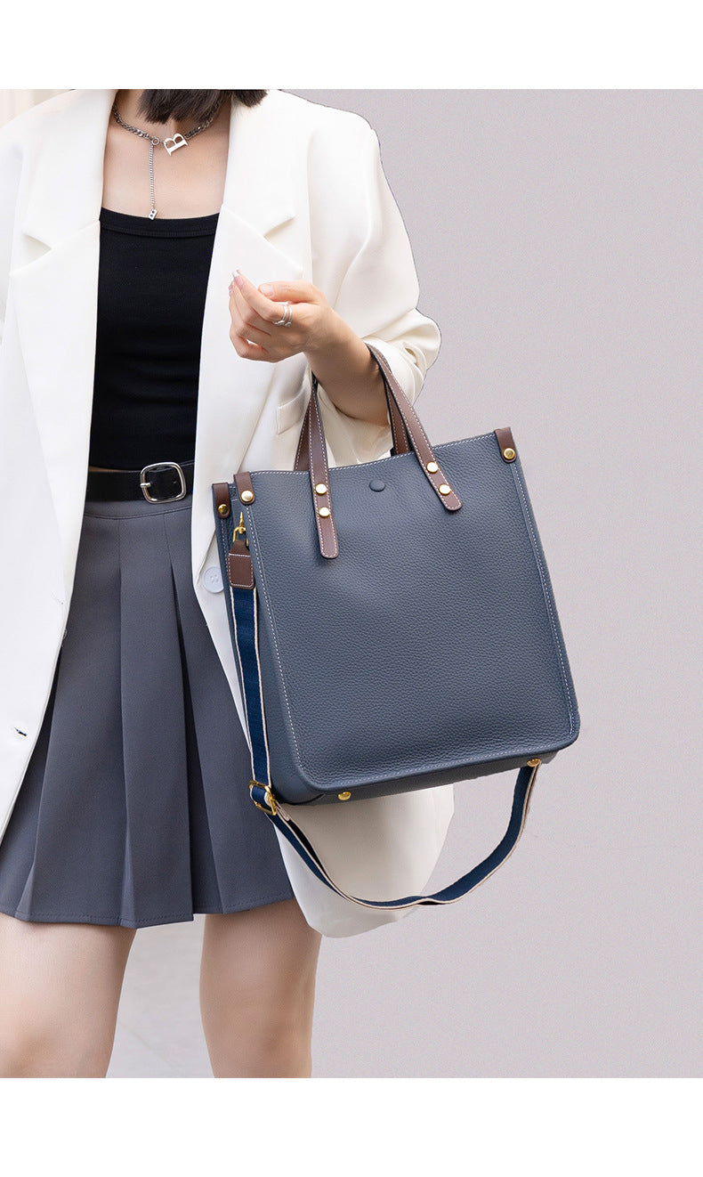 Jane Genuine Leather Vertical Tote Handbag