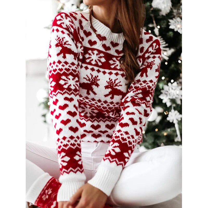 Rose Knit Long Sleeve Women Sweater