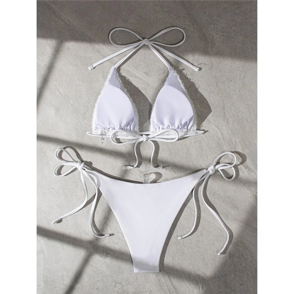 Nikki Sexy Halter High Leg Cut Strappy Bikini