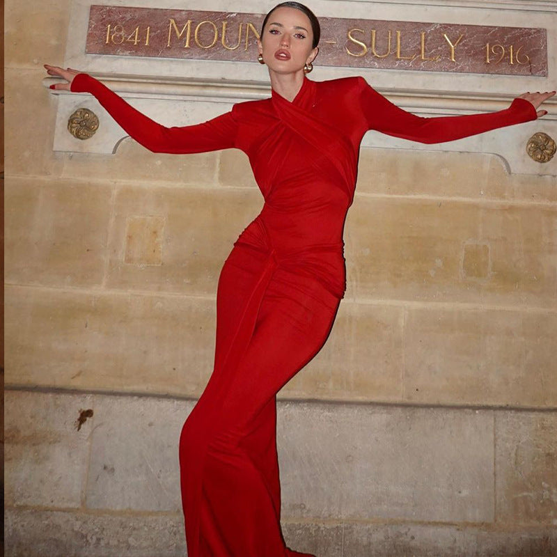 Vanessa Long Sleeve Bandage Maxi Dress