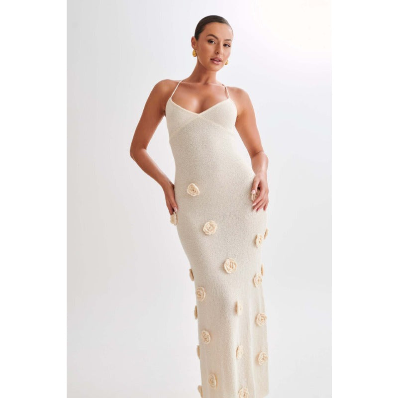 Lisa Knit Floral Halter Dress