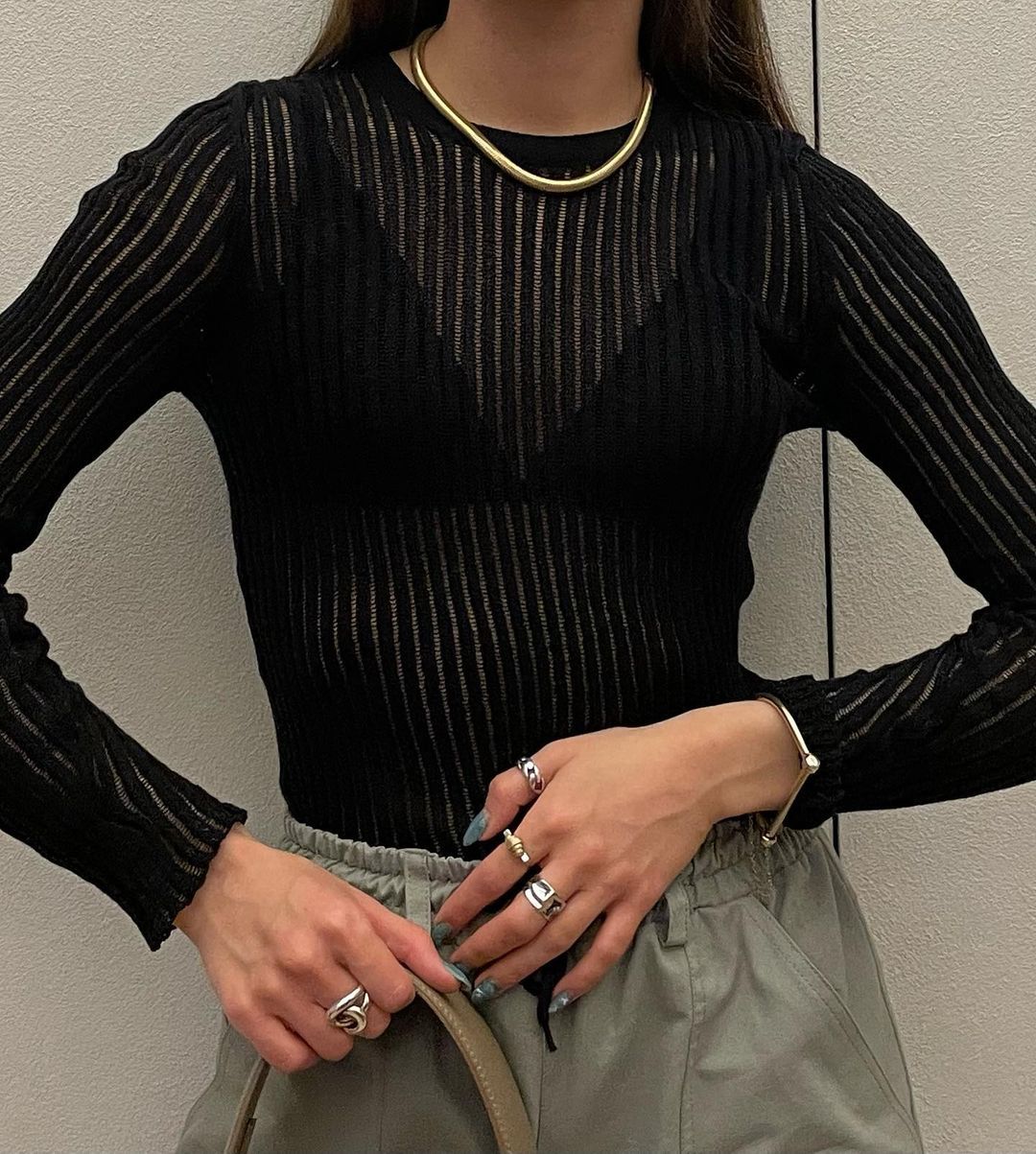 Sarah Striped See Through Women T-Shirts