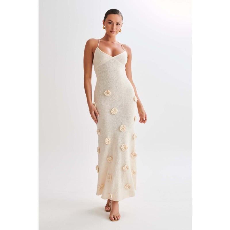 Lisa Knit Floral Halter Dress