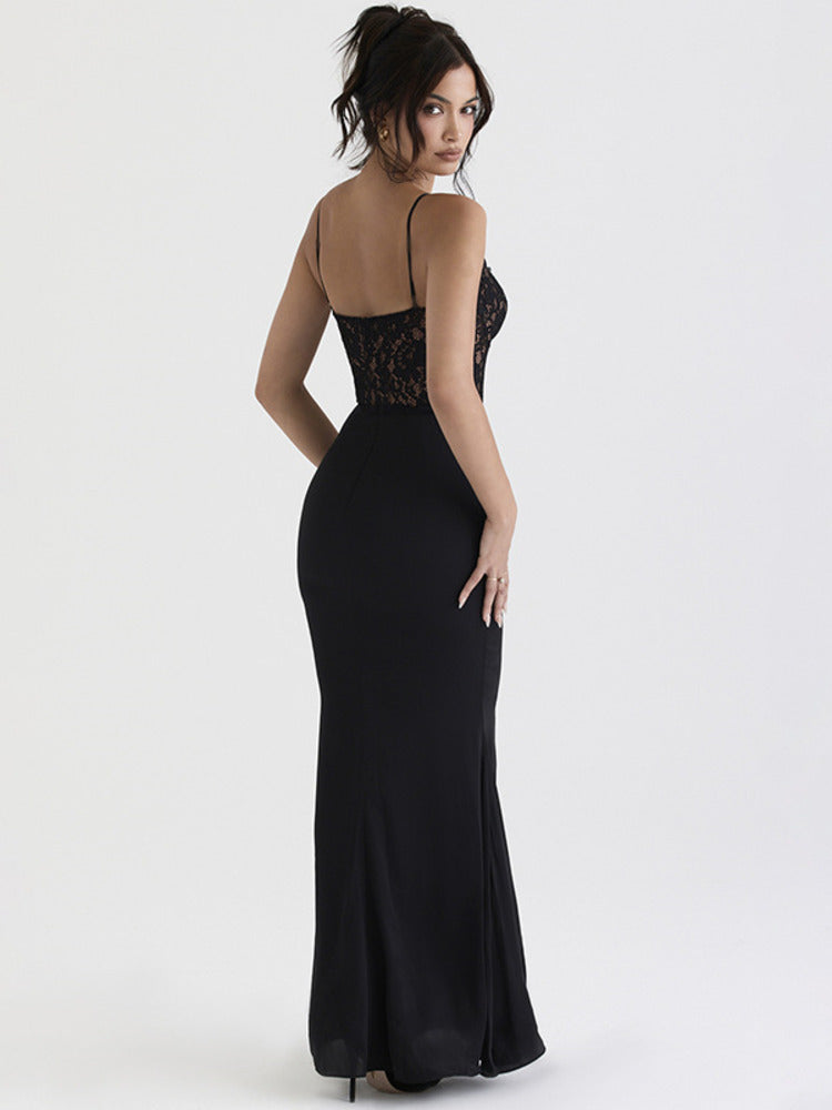 Fiona Lace Spaghetti Strap Bodycon Sexy Maxi Dress