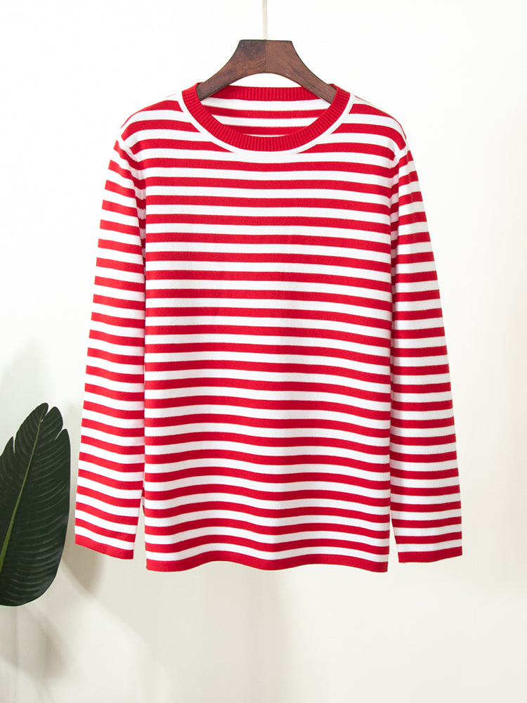Rita Loose Casual Knitted Stripe Women Sweater