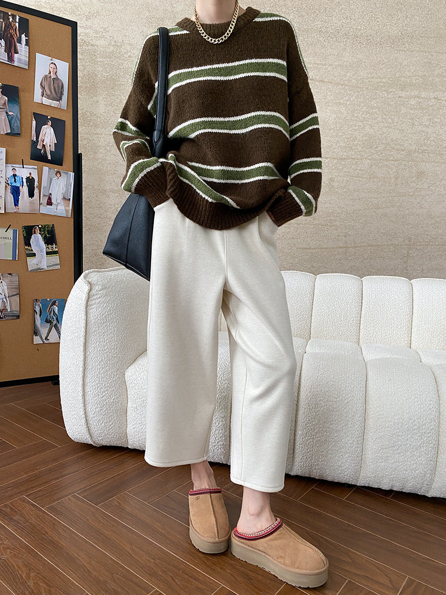 Shirley Casual Striped Knitted Woman Sweater