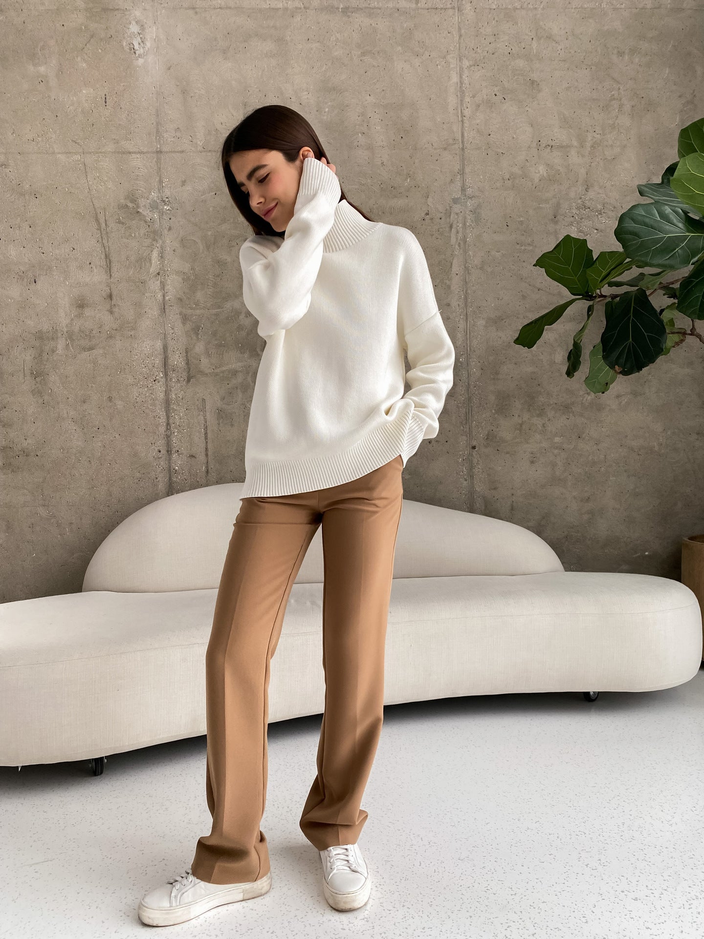 Dawn Women Turtleneck Oversized Casual Sweater
