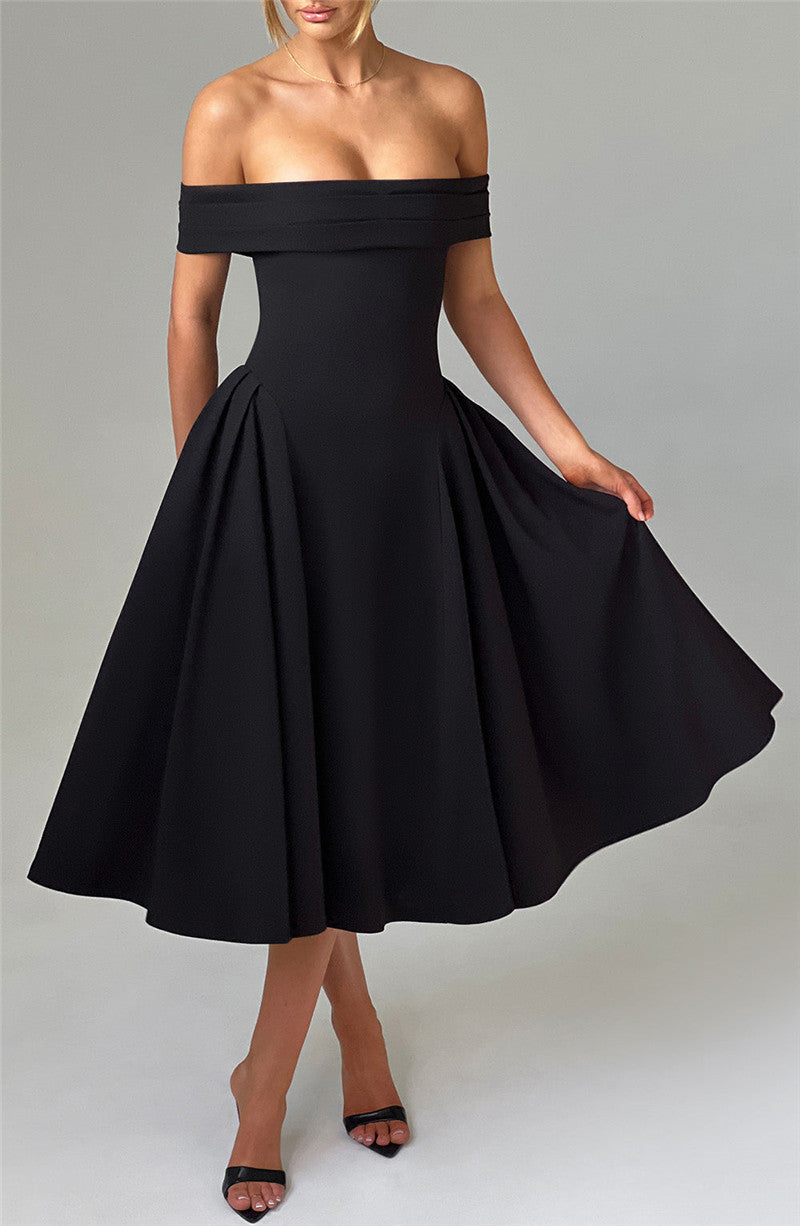 Rebecca Woman Off-shoulder Backless Sexy Midi Dress